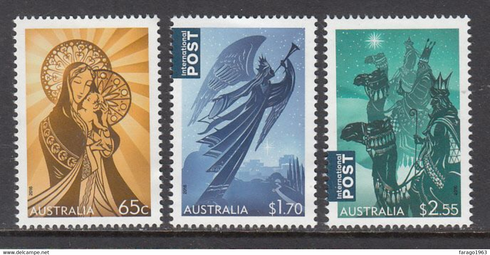 2016 Australia Christmas Noel Navidad Complete Set Of 3 MNH @ BELOW FACE VALUE - Ungebraucht