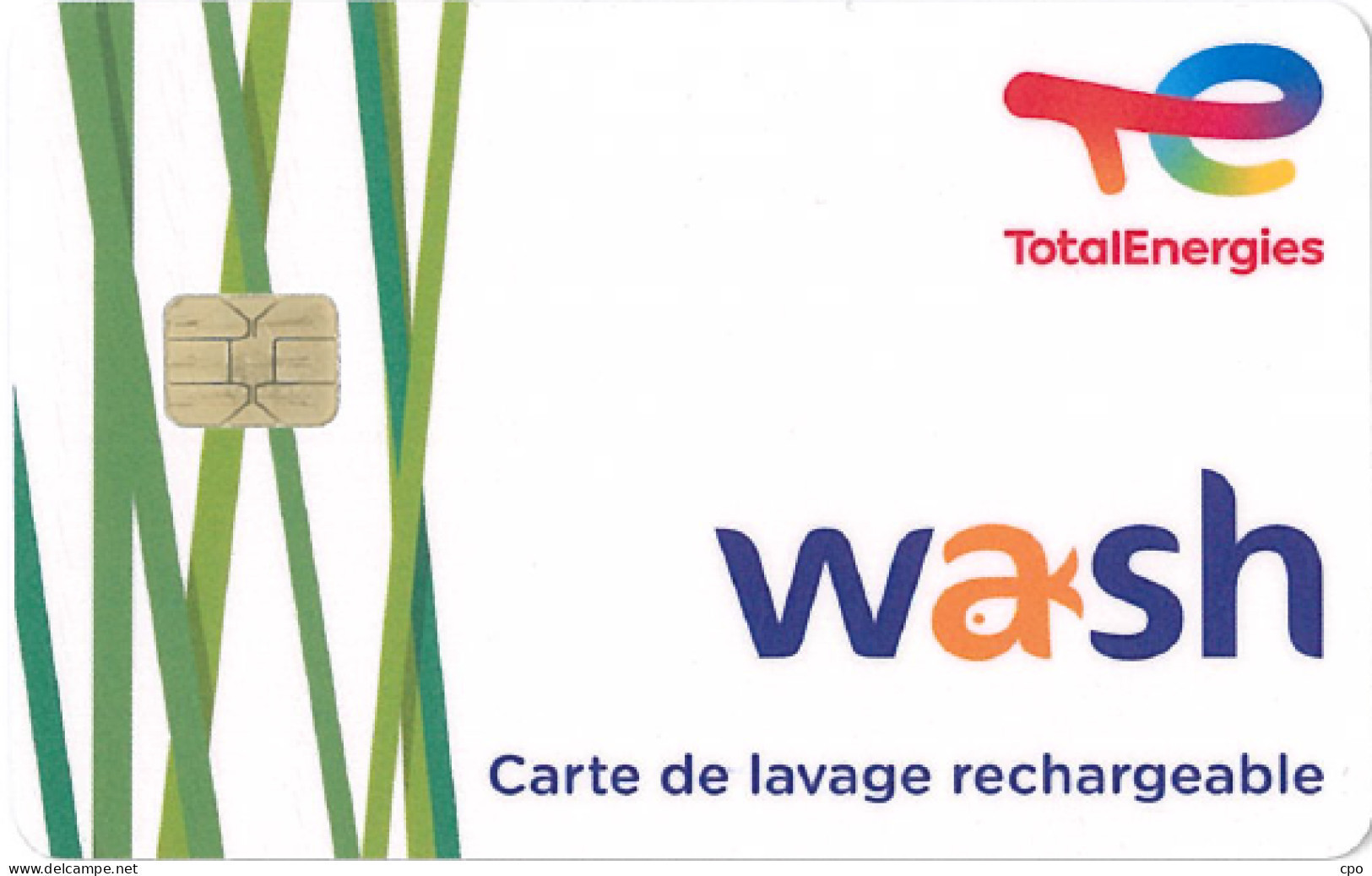 # Carte A Puce Portemonnaie Lavage Total Energies - Puce 2 - 1100 Stations - Plante - Carte De Lavage - TBE - Autowäsche