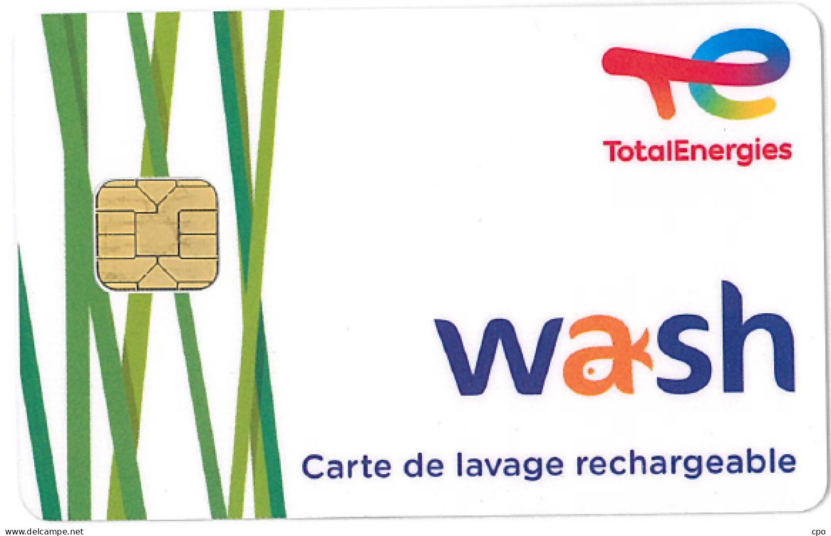 # Carte A Puce Portemonnaie Lavage Total Energies - Puce 1 - 1100 Stations - Plante - Carte De Lavage - TBE - Lavage Auto