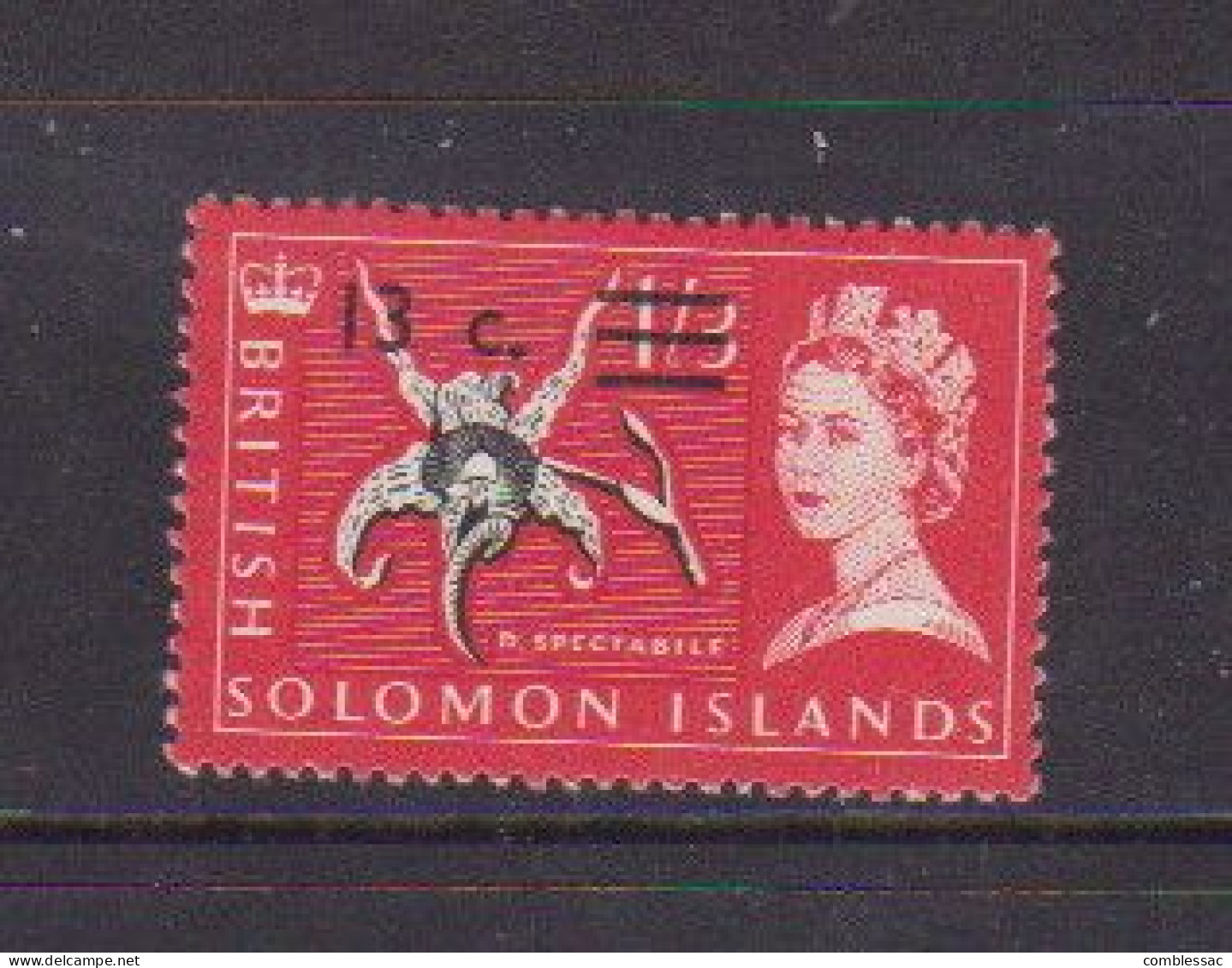 BRITISH  SOLOMON  ISLANDS    1966    Decimal  Currency    13c  On  1/3  Red    MH - Iles Salomon (...-1978)