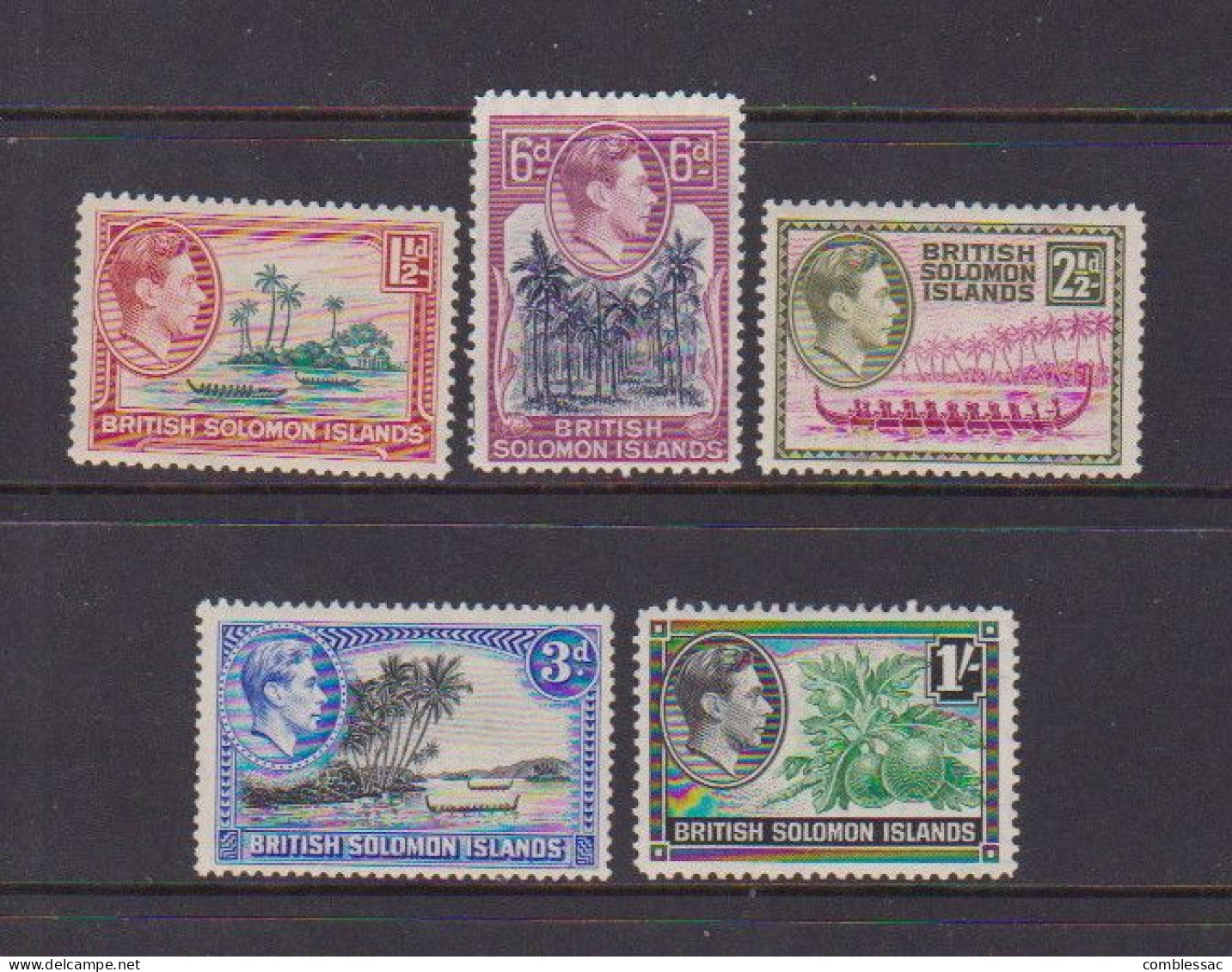 BRITISH  SOLOMON  ISLANDS    1939   Various  Designs    Part  Set  Of  5    MH - Islas Salomón (...-1978)