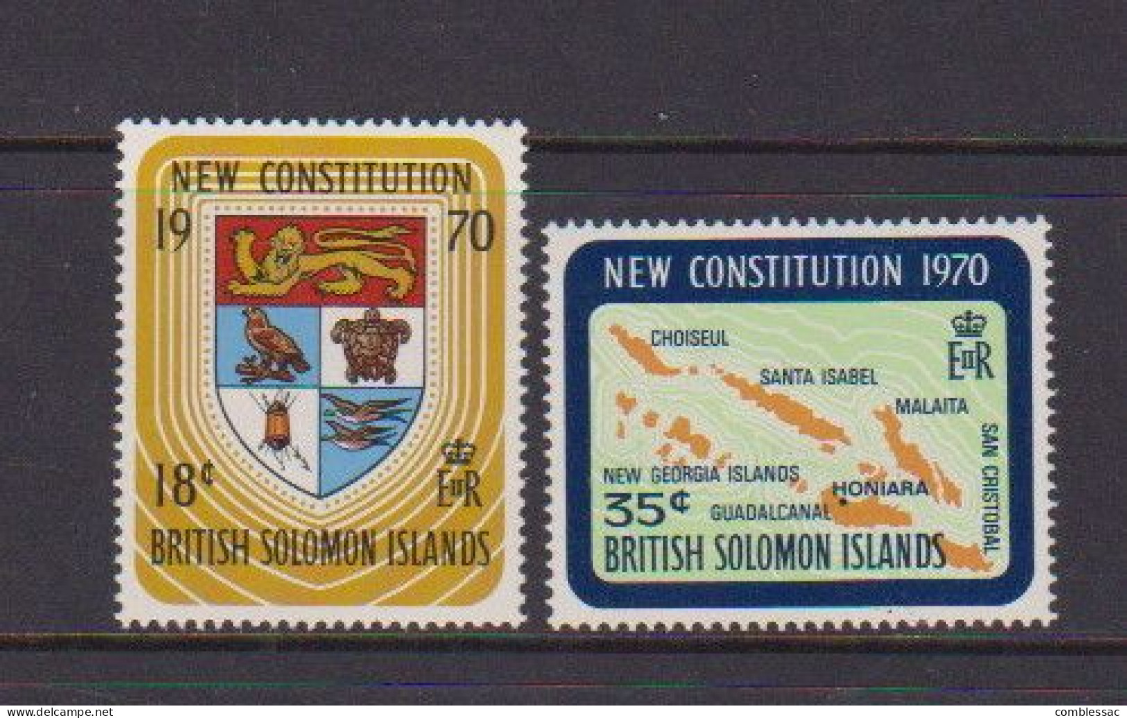 BRITISH  SOLOMON  ISLANDS    1970   New  Constitution    Set  Of  2    MH - Salomonseilanden (...-1978)