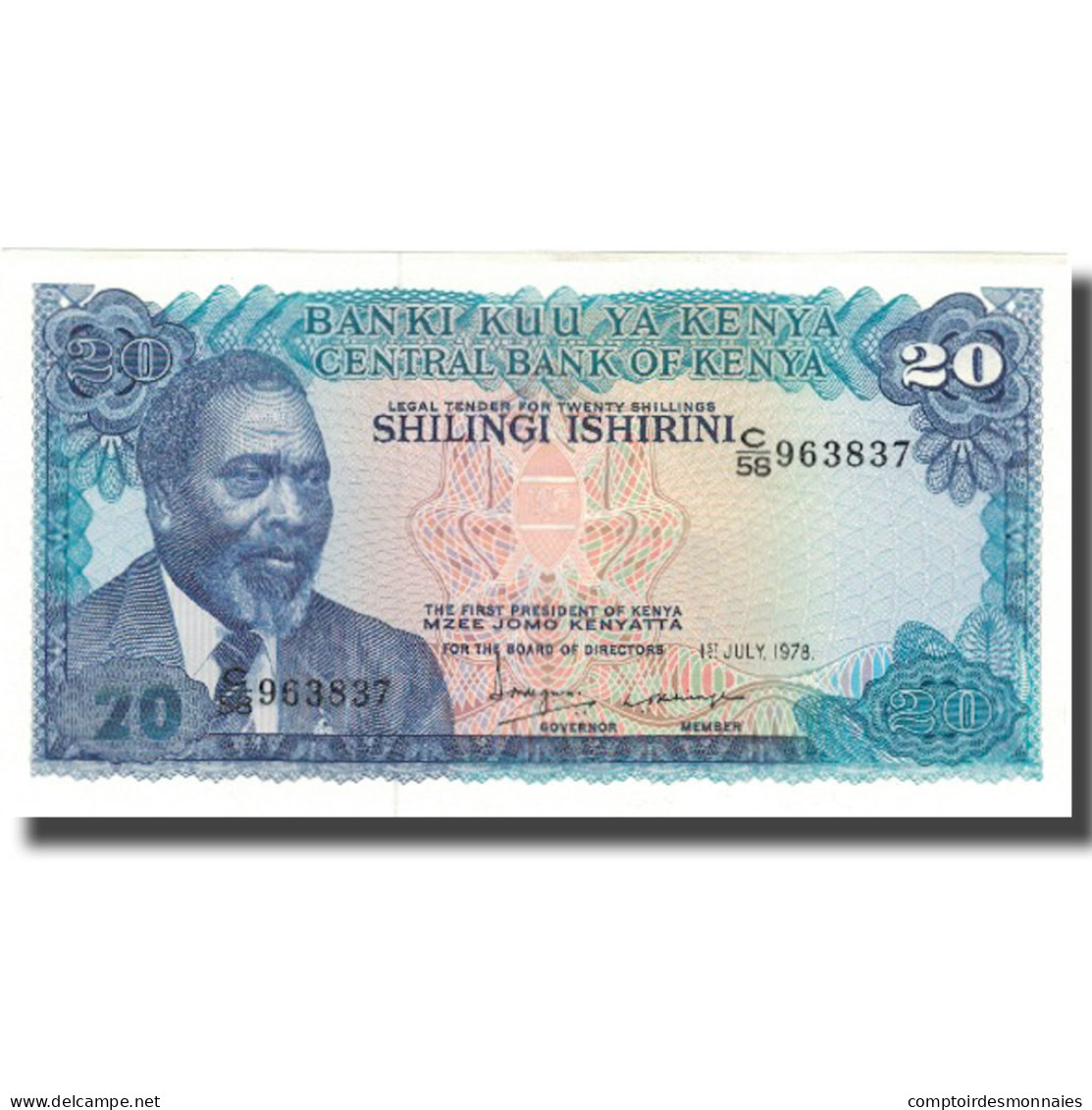 Billet, Kenya, 20 Shillings, 1978, 1978-07-01, KM:17, NEUF - Kenya