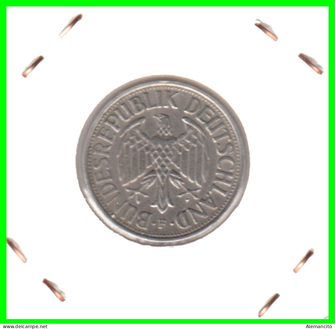 ALEMANIA FEDERAL - DEUTSCHLAND - GERMANY –  MONEDA DE LA REPUBLICA FEDERAL DE ALEMANIA DE 1.00 DM-DEL AÑO 1959 CECA-F - 1 Mark