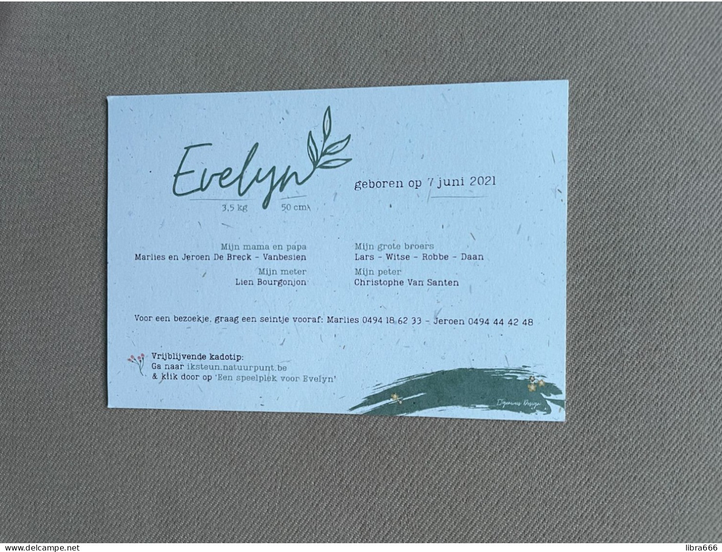 ' Evelyn '  VANBESIEN - DE BRECK / 2021 / BOURGONJON - VAN SANTEN - Birth & Baptism