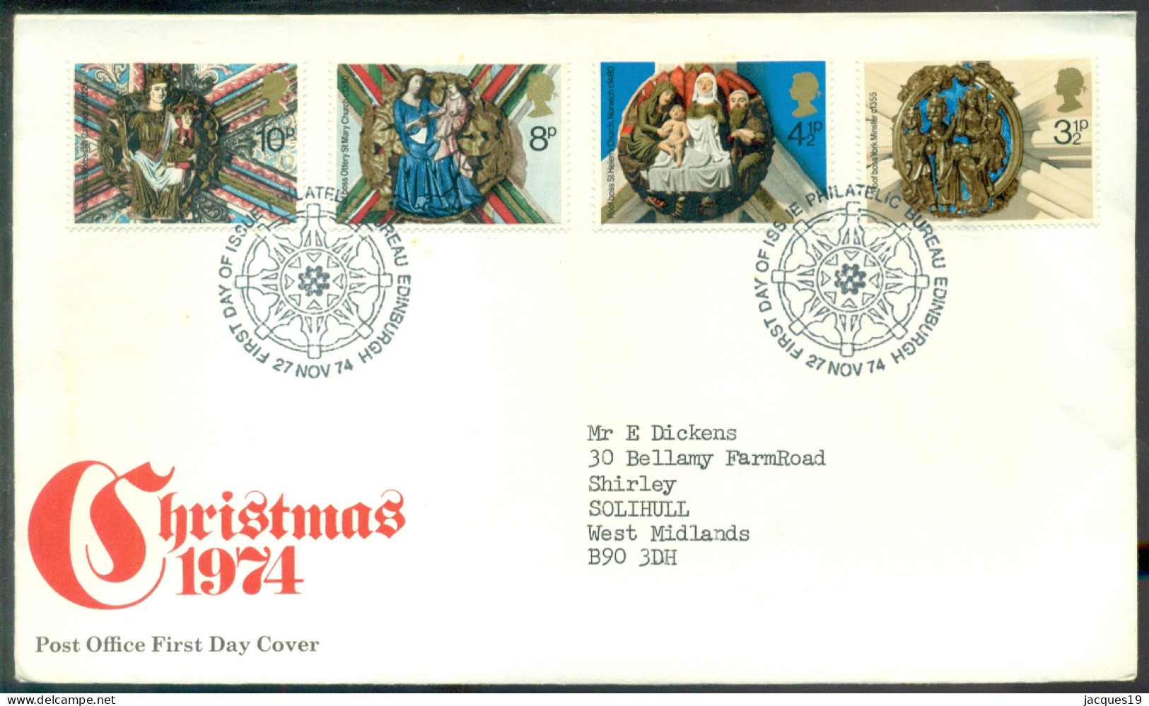 Great Britain 1974 FDC Christmas Good King Wenceslas - 1971-1980 Decimal Issues