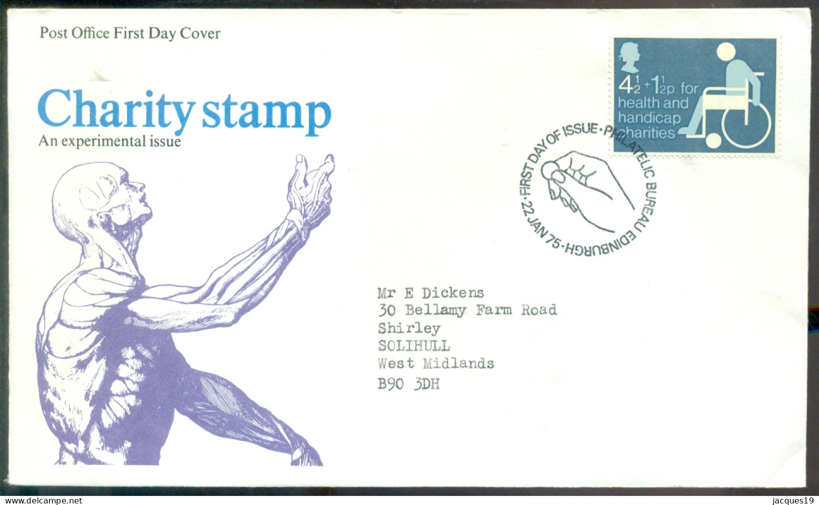 Great Britain 1975 FDC Charity Stamp An Experimental Issue - 1971-1980 Decimal Issues
