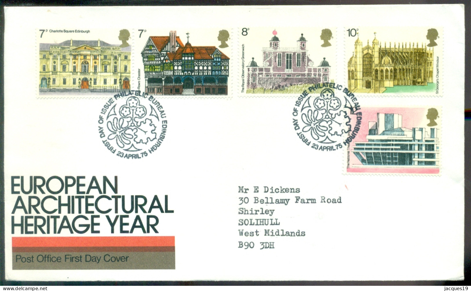 Great Britain 1975 FDC European Architectural Heritage Year - 1971-1980 Decimal Issues