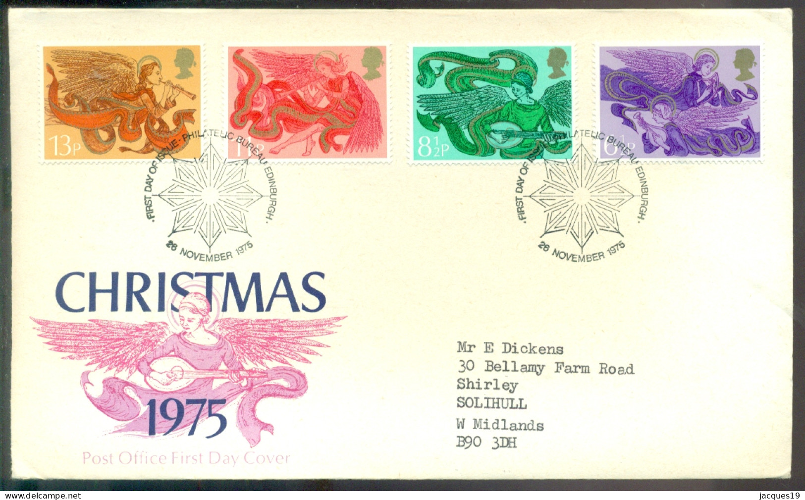 Great Britain 1975 FDC Christmas - 1971-1980 Decimal Issues