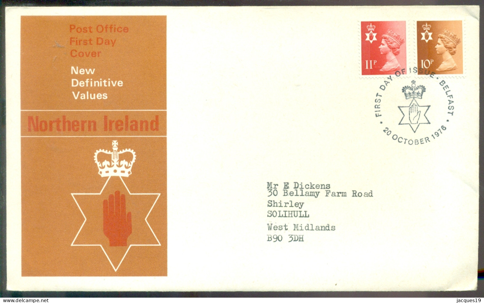 Great Britain 1976 FDC Machins Nortern Ireland - Irlande Du Nord