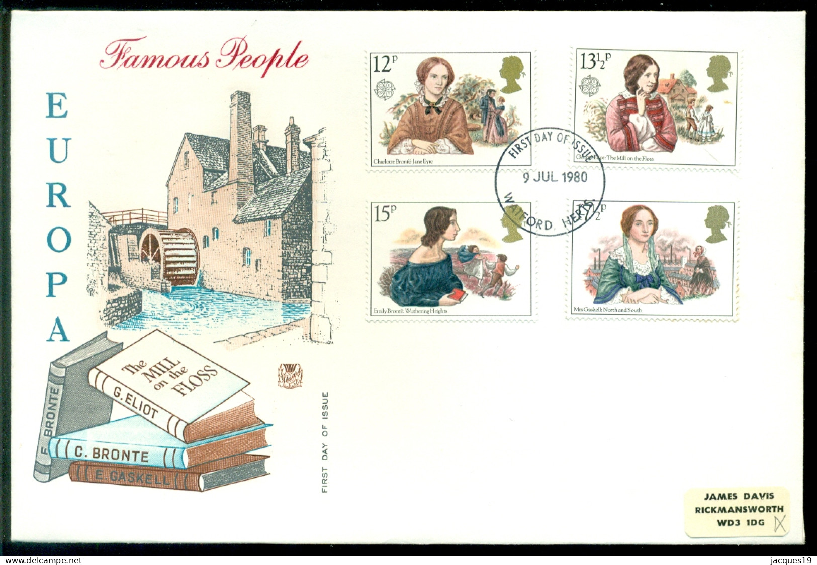 Great Britain 1980 FDC Famous People - 1971-1980 Decimal Issues