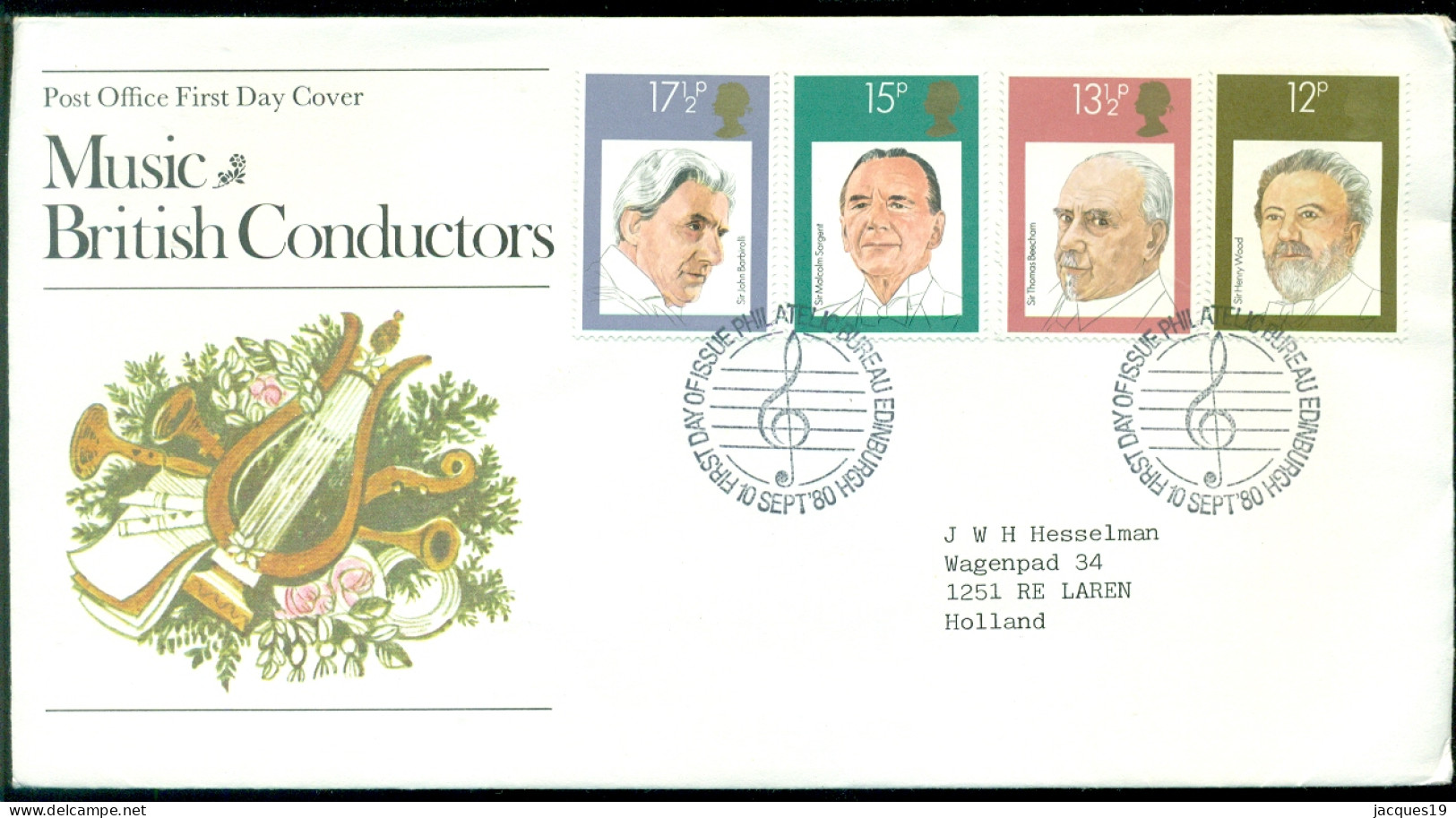 Great Britain 1980 FDC Music British Conductors - 1971-1980 Decimal Issues