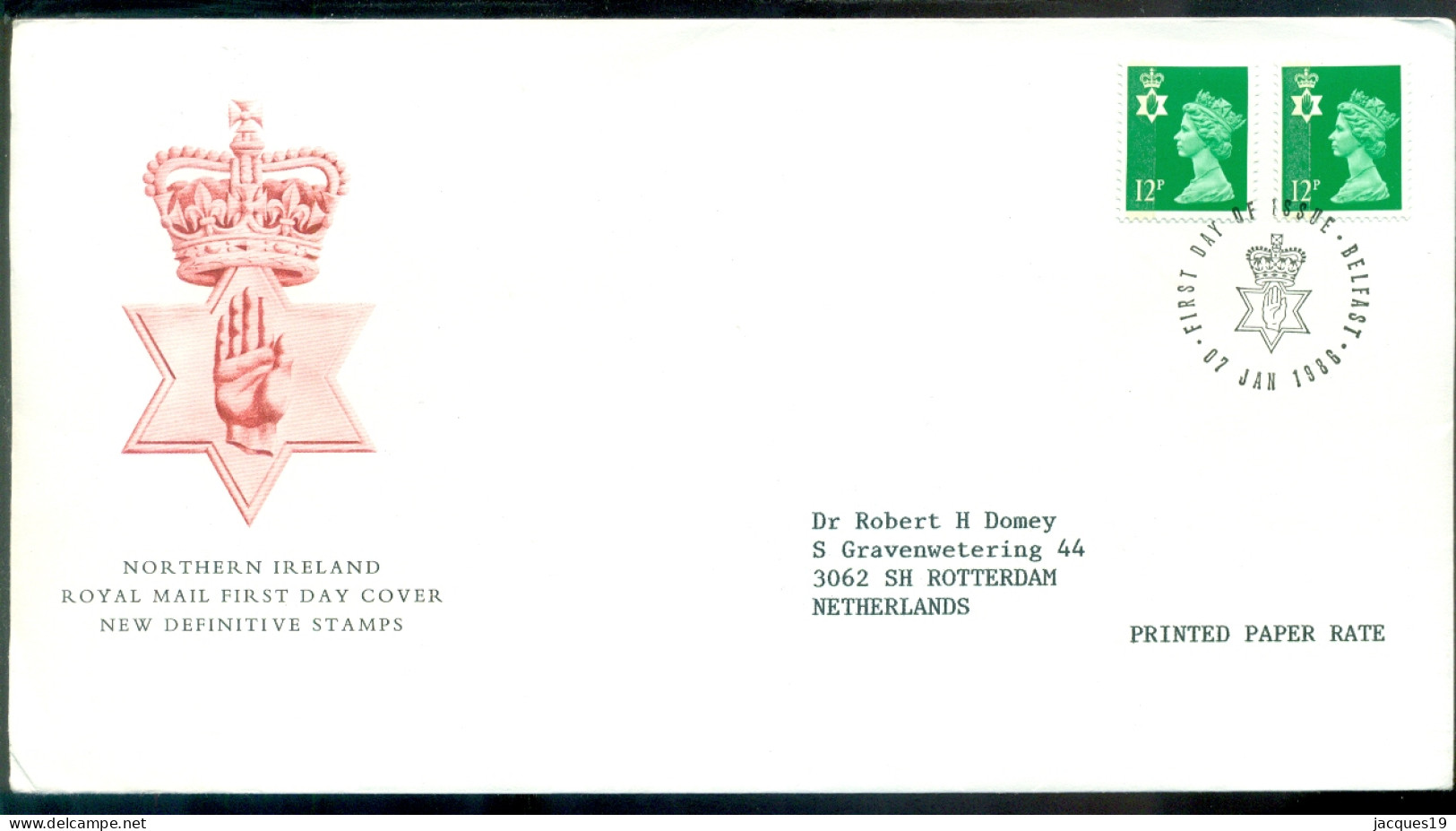 Great Britain 1986 FDC Northern Ireland Machins SG NI35 (2) January 7th - Irlande Du Nord