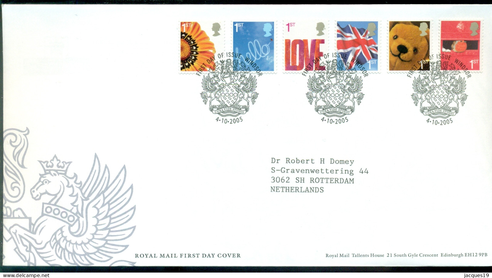 Great Britain 2005 FDC Smilers Booklet Stamps - 2001-2010 Em. Décimales
