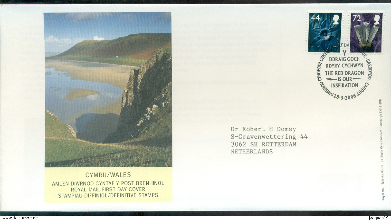 Great Britain 2006 FDC Wales Definitives W103 And W109 - Wales