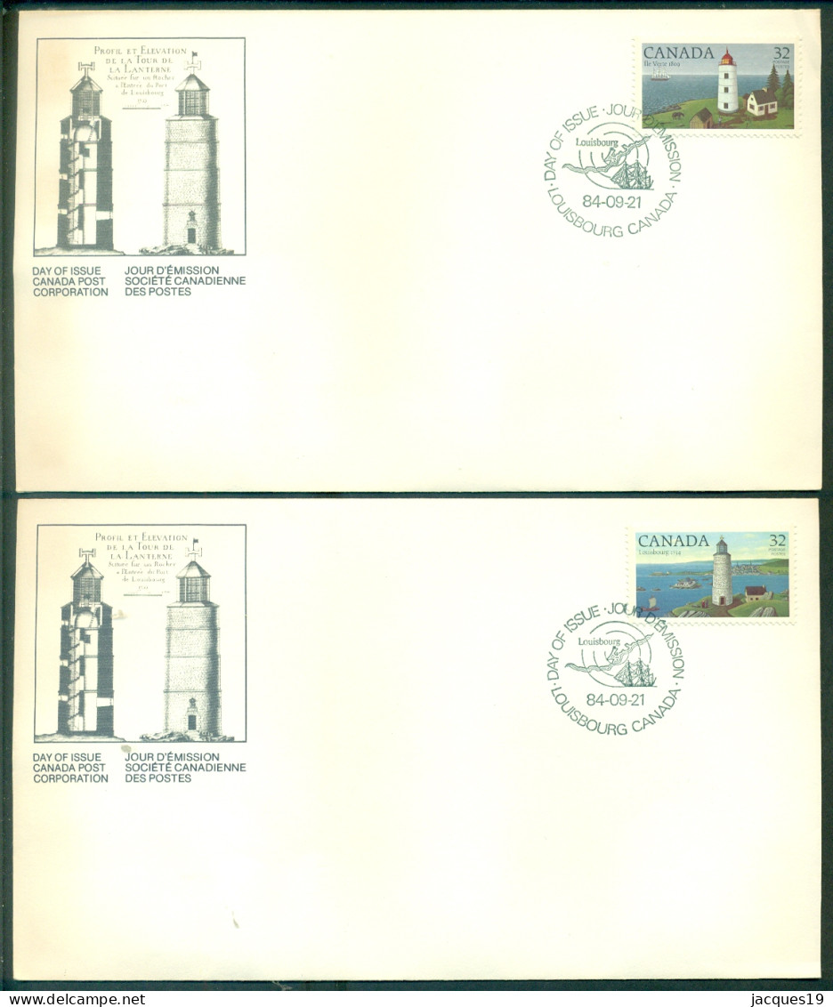 Canada 1984 FDC's (2) Lighthouses Scott 1032 And 1034 - 1981-1990