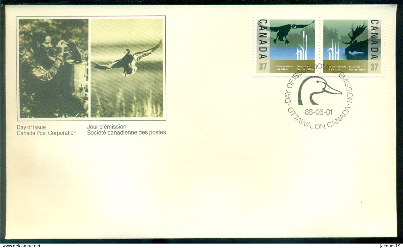 Canada 1988 FDC Wildlife And Habitat Conservation Scott 1204-1205 - 1981-1990