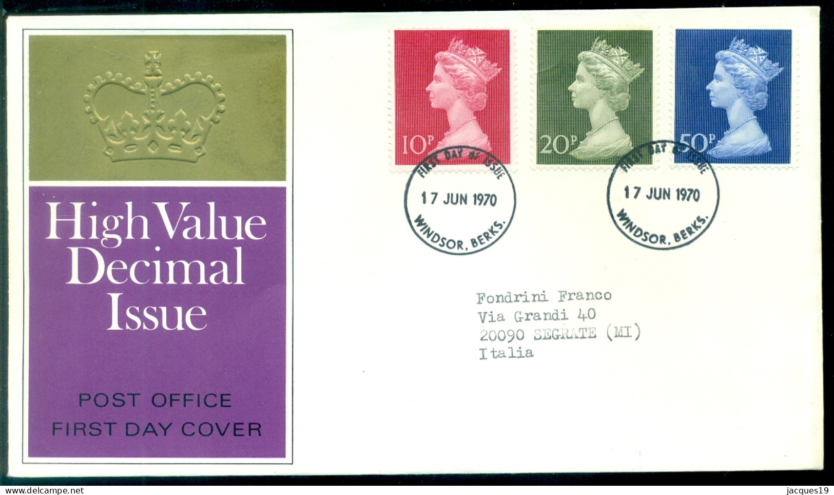 Great Britain 1970 FDC High Value Decimal Issue - 1952-1971 Pre-Decimal Issues