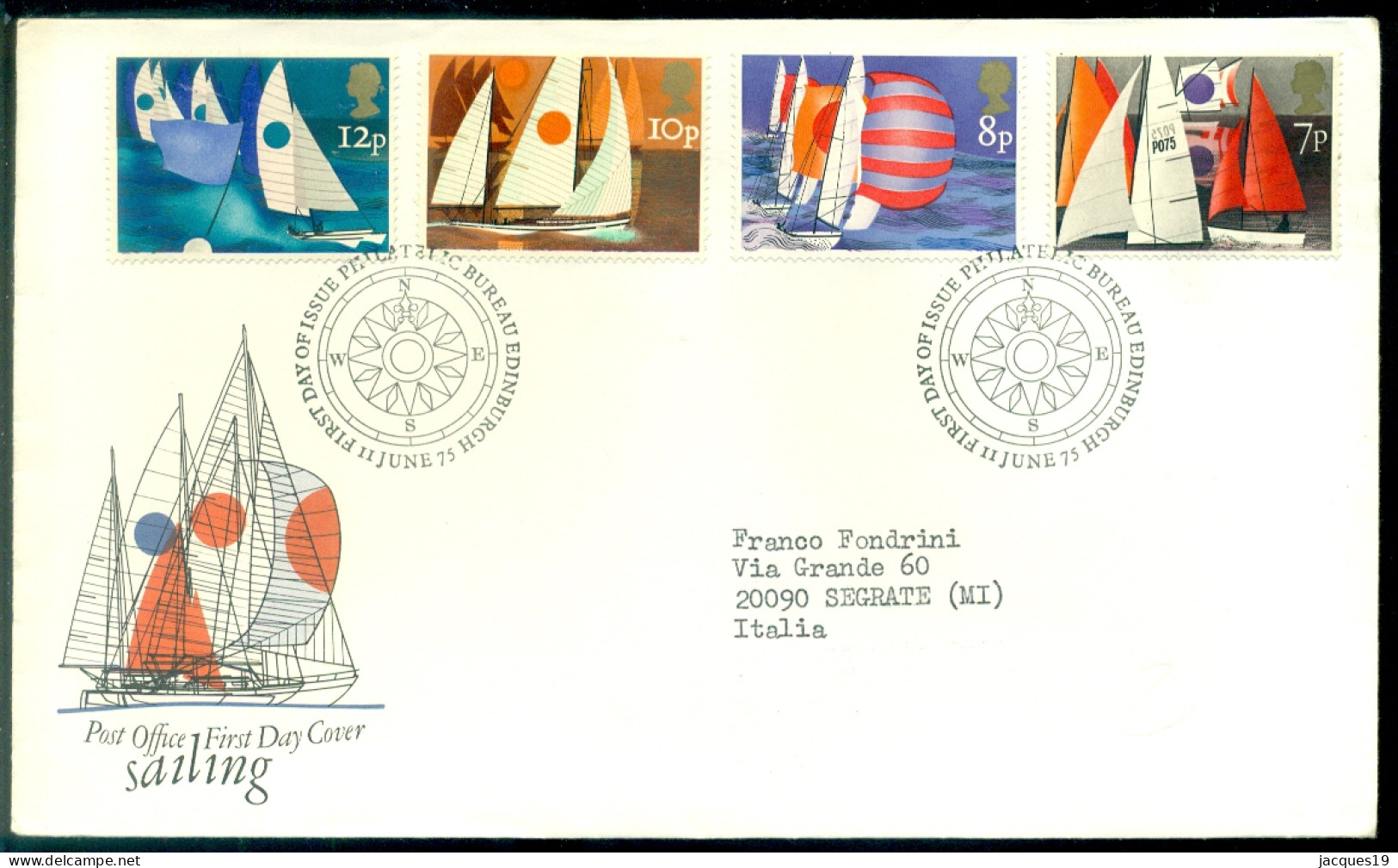 Great Britain 1975 FDC Sailing - 1971-1980 Decimal Issues