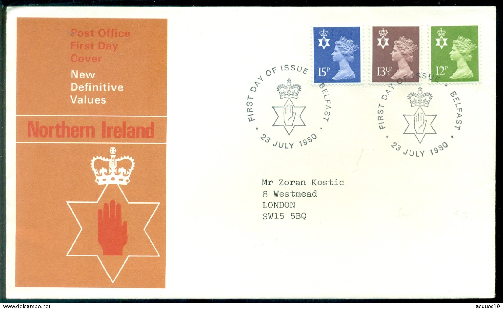 Great Britain 1980 FDC Northern Ireland Machins - Irlanda Del Norte