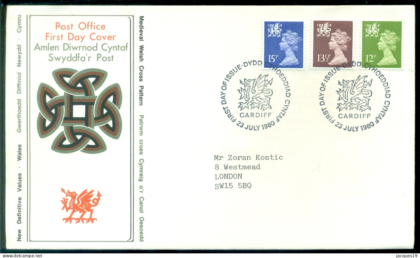 Great Britain 1980 FDC Wales Machins - Gales