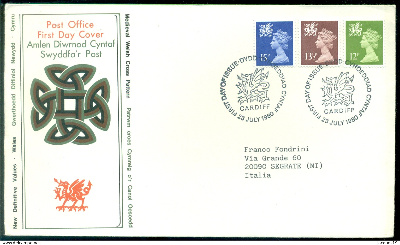 Great Britain 1980 FDC Wales Machins - Wales