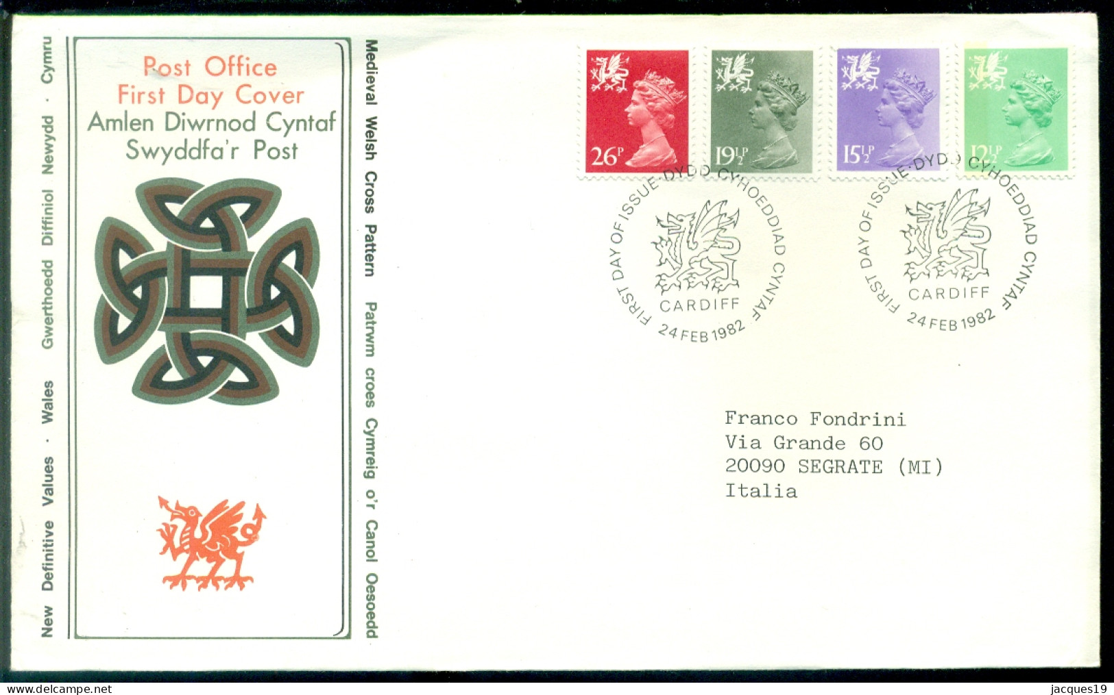 Great Britain 1982 FDC Wales Machins - Pays De Galles