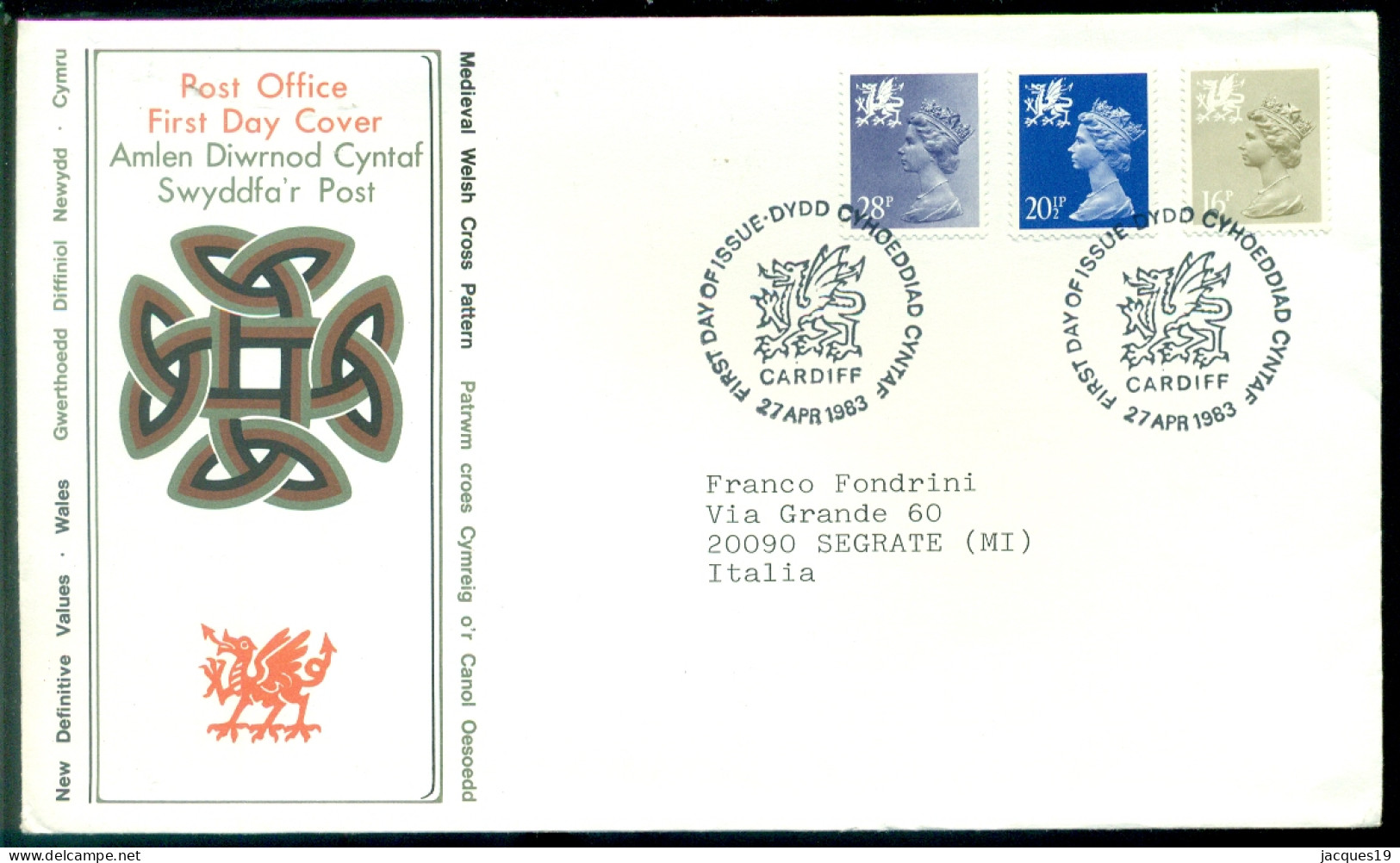 Great Britain 1983 FDC Wales Machins - Galles