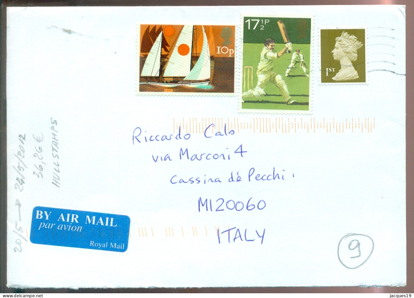 Great Britain 2012 Airmail Cover To Italy - Briefe U. Dokumente