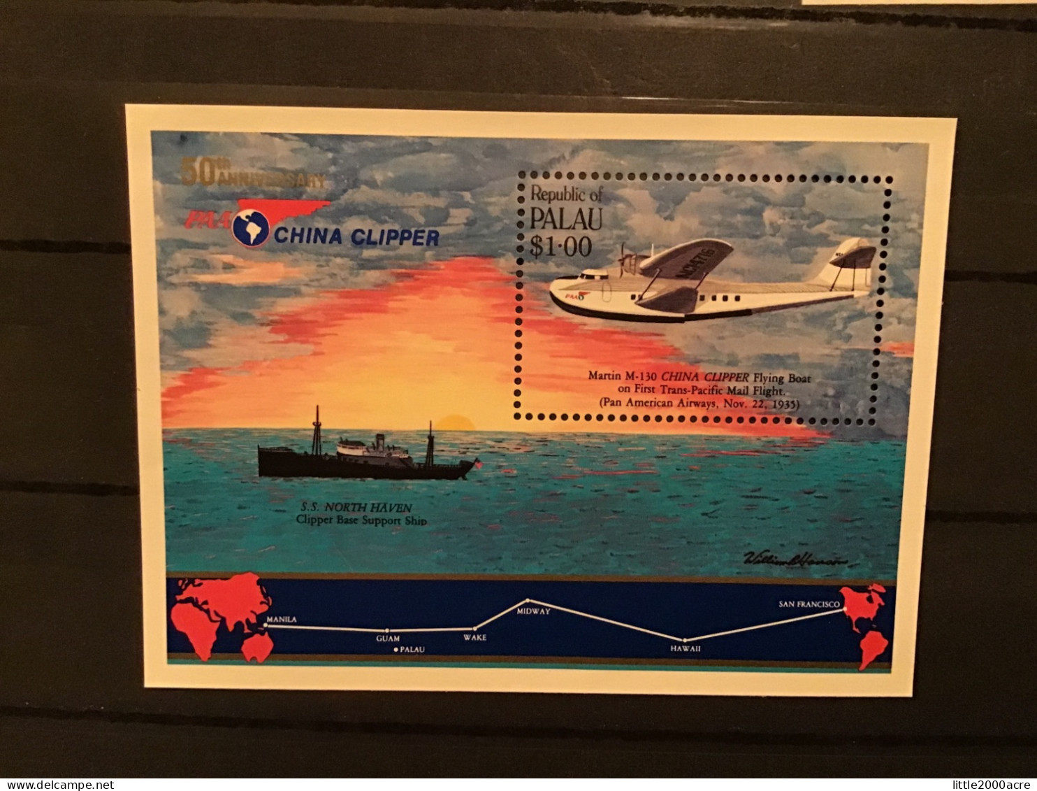 Palau 1985 China Clipper M/S MNH Yv Bl1 - Palau