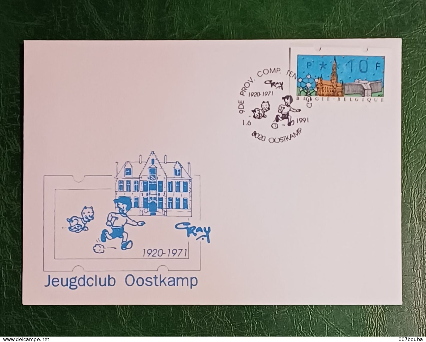 ATM KLUSSENDORF VA81 ( 10fr ) /1 ENVELOPPE ET 4 CARTES ILLUSTRÉES OBL.OOSTKAMP 1991 - 1980-1999