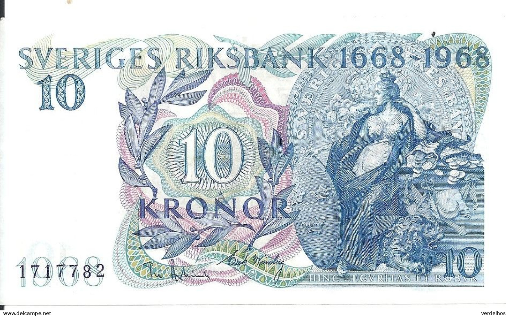 SUEDE 10 KRONOR 1968 AUNC P 56 - Schweden