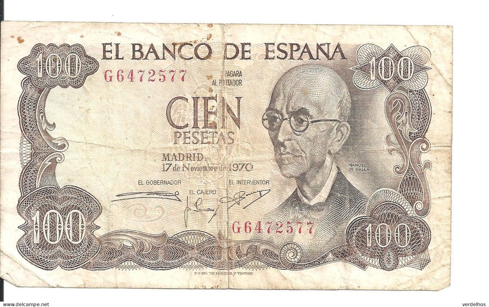 ESPAGNE 100 PESETAS 1970 VF P 152 - 100 Pesetas