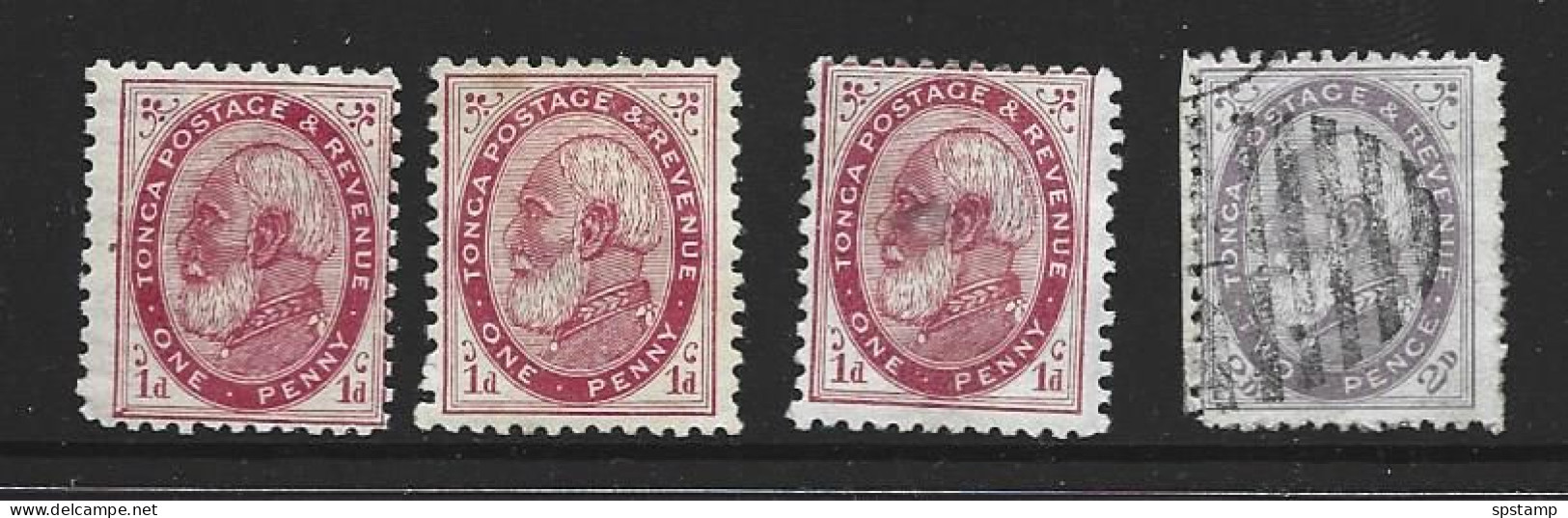 Tonga 1886 - 1892 King George Heads Perf 12 X 11.5 - 1d X 3 Mint Or Unused , 2d Used - Tonga (...-1970)