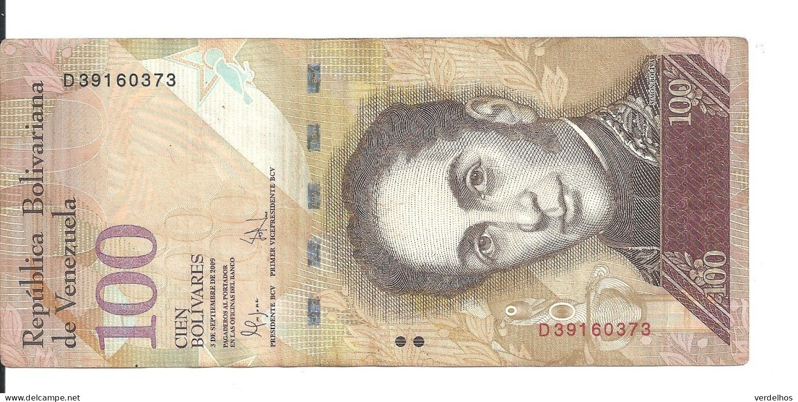 VENEZUELA 100 BOLIVARES 2009 VF P 93 C - Venezuela