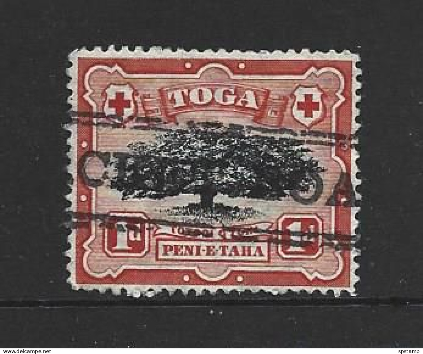 Tonga 1897 Turtle Watermark Definitive 1d Ovava Tree FU Boxed Packe Boat Cancel - Tonga (...-1970)