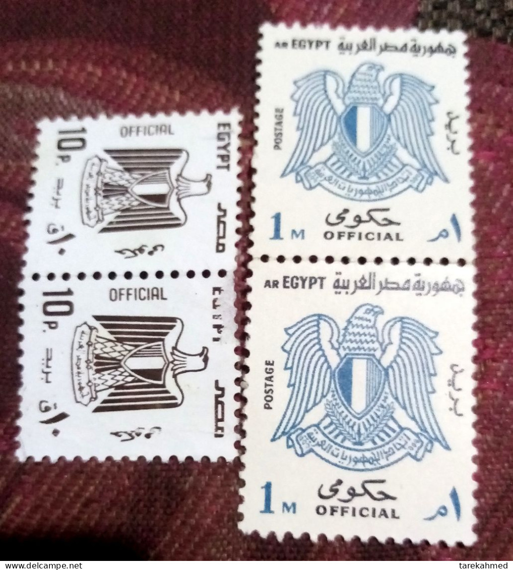 Egypt, 2 Pairs Of The 2 Emblems Of Egypt, Eagle And The Previous Falcon. MNH - Otros & Sin Clasificación