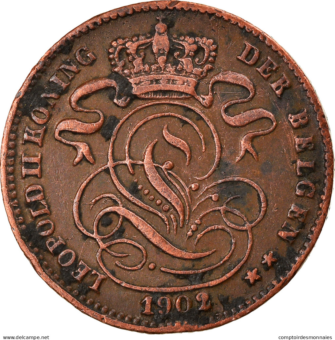 Monnaie, Belgique, Leopold II, Centime, 1902, TTB+, Cuivre, KM:34.1 - 1 Centime