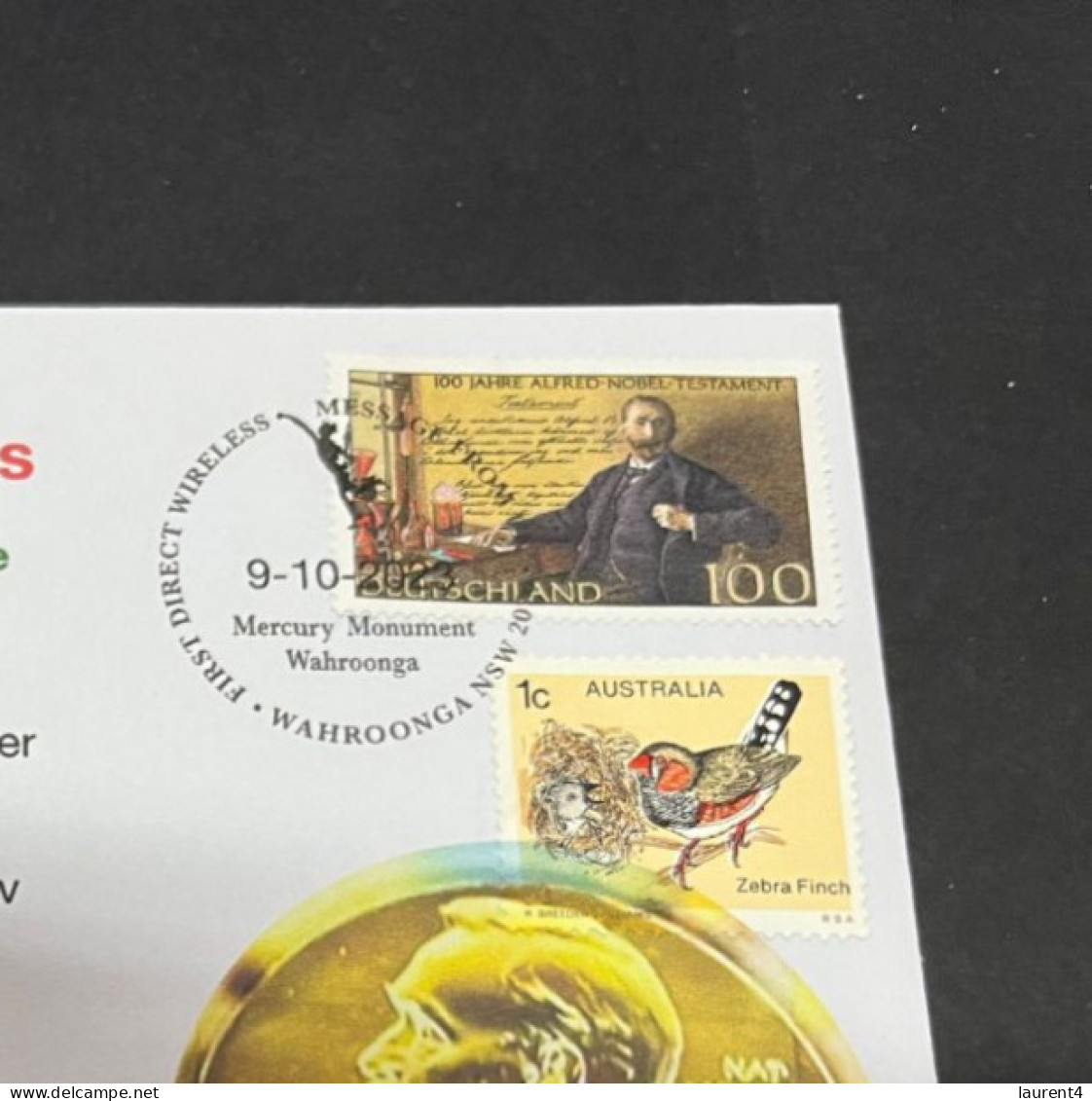 10-10-2023 (3 U 47) Nobel Prize Laureates For 2023 - 1 Cover -  Germany Nobel + OZ Stamp (postmarked 9-10-2022) - Other & Unclassified