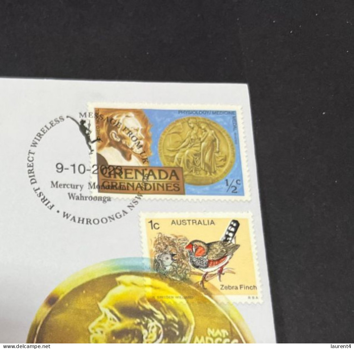 10-10-2023 (3 U 47) Nobel Prize Laureates For 2023 - 1 Cover -  Grenada Nobel + OZ Stamp (postmarked 9-10-2022) - Autres & Non Classés