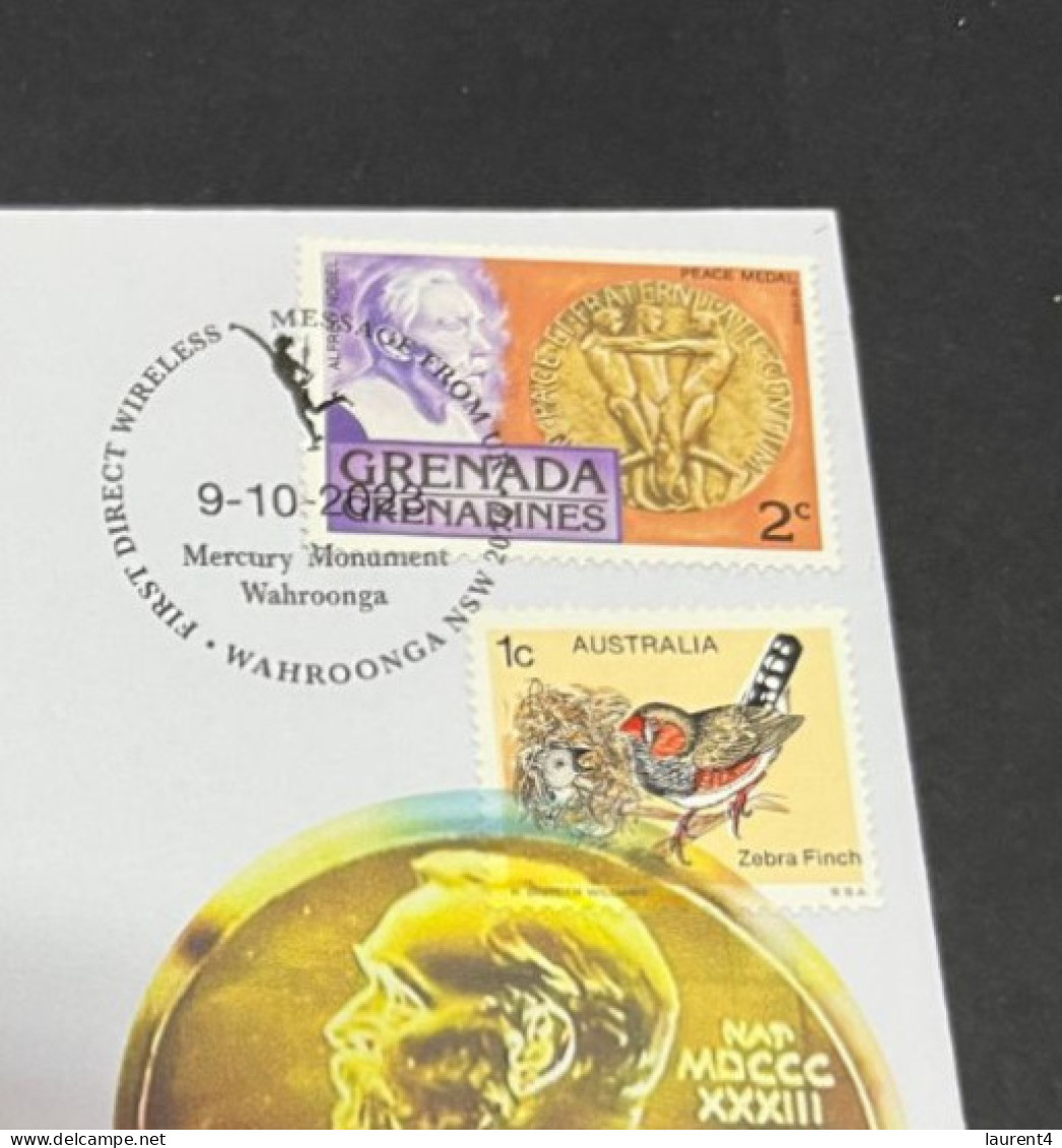 10-10-2023 (3 U 47) Nobel Prize Laureates For 2023 - 1 Cover -  Grenada Nobel + OZ Stamp (postmarked 9-10-2022) - Other & Unclassified