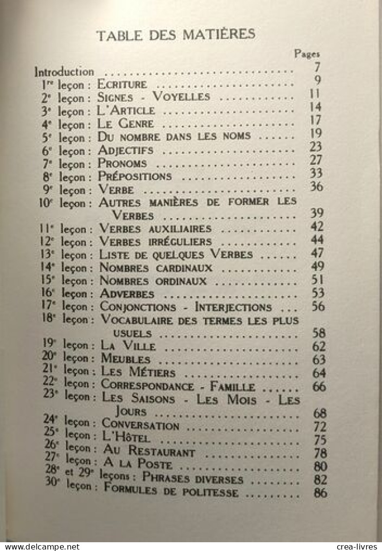 La Langue Arabe En 30 Lecons - Sciences