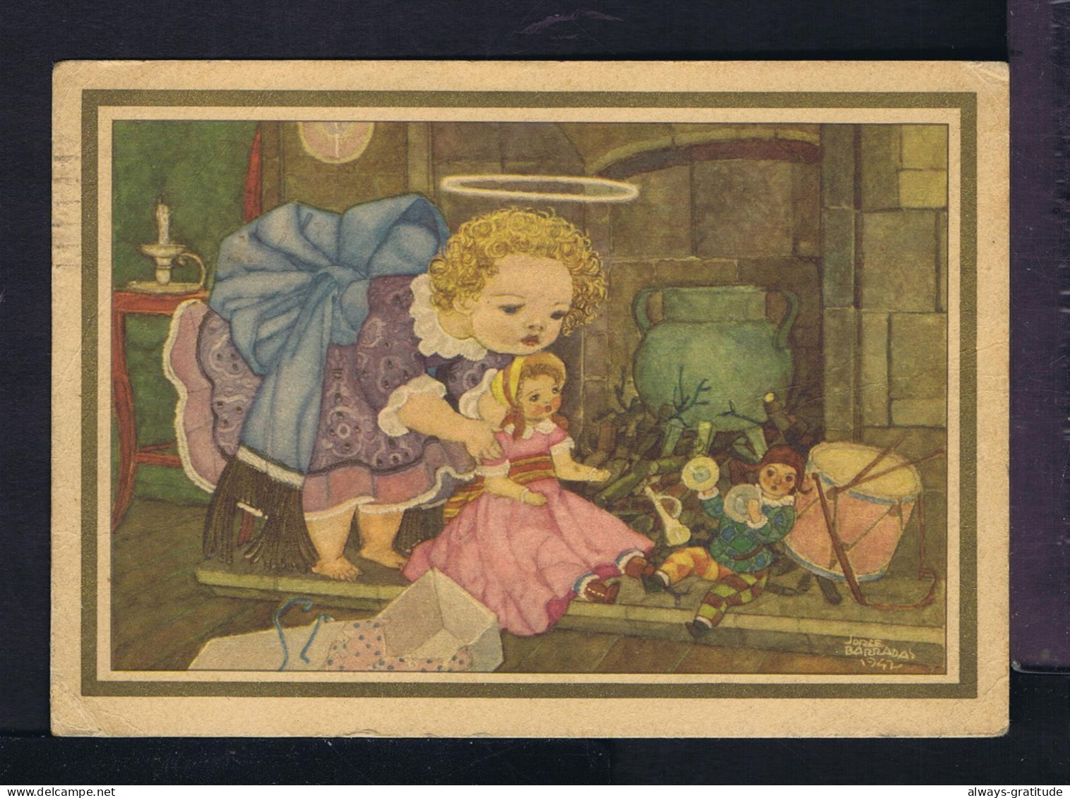 Sp10025 PORTUGAL "toys Dolls Children" Christmas Noel BARRADAS Peintre Paintings Postal Stationery Mailed 1947 - Zonder Classificatie
