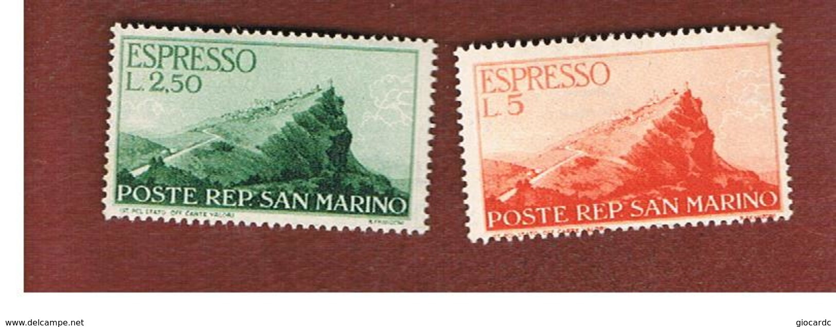 SAN MARINO - UNIF. E11.E12 ESPRESSO - 1945  VEDUTA (SERIE COMPLETA DI 2) -  MINT** - Francobolli Per Espresso