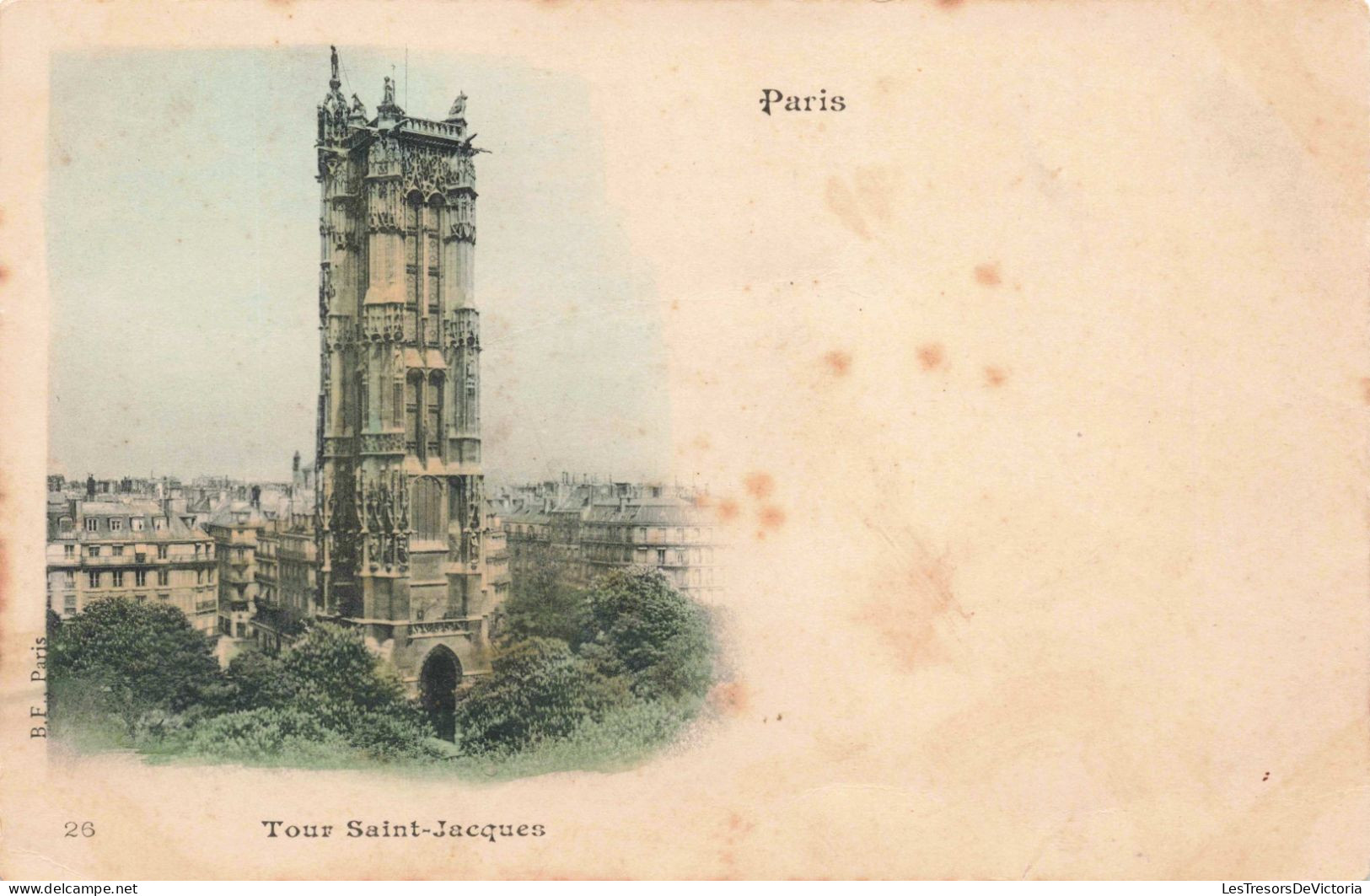 FRANCE - Paris - Tour Saint Jacques - Colorisé - Carte Postale Ancienne - Andere Monumenten, Gebouwen