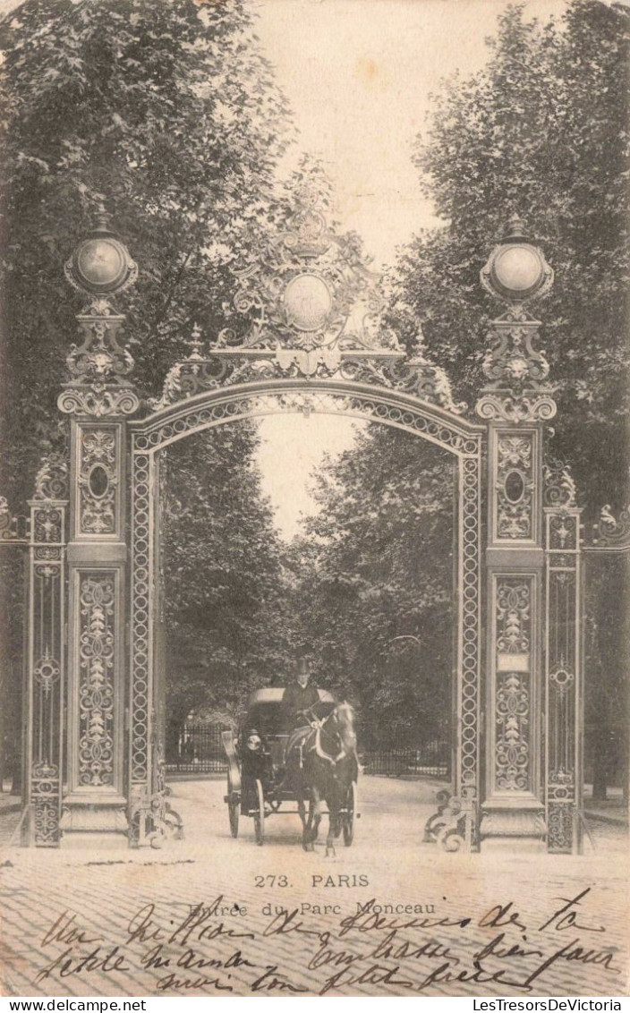 FRANCE - Paris - Entrée Du Parc Monceau - Carte Postale Ancienne - Parks, Gärten