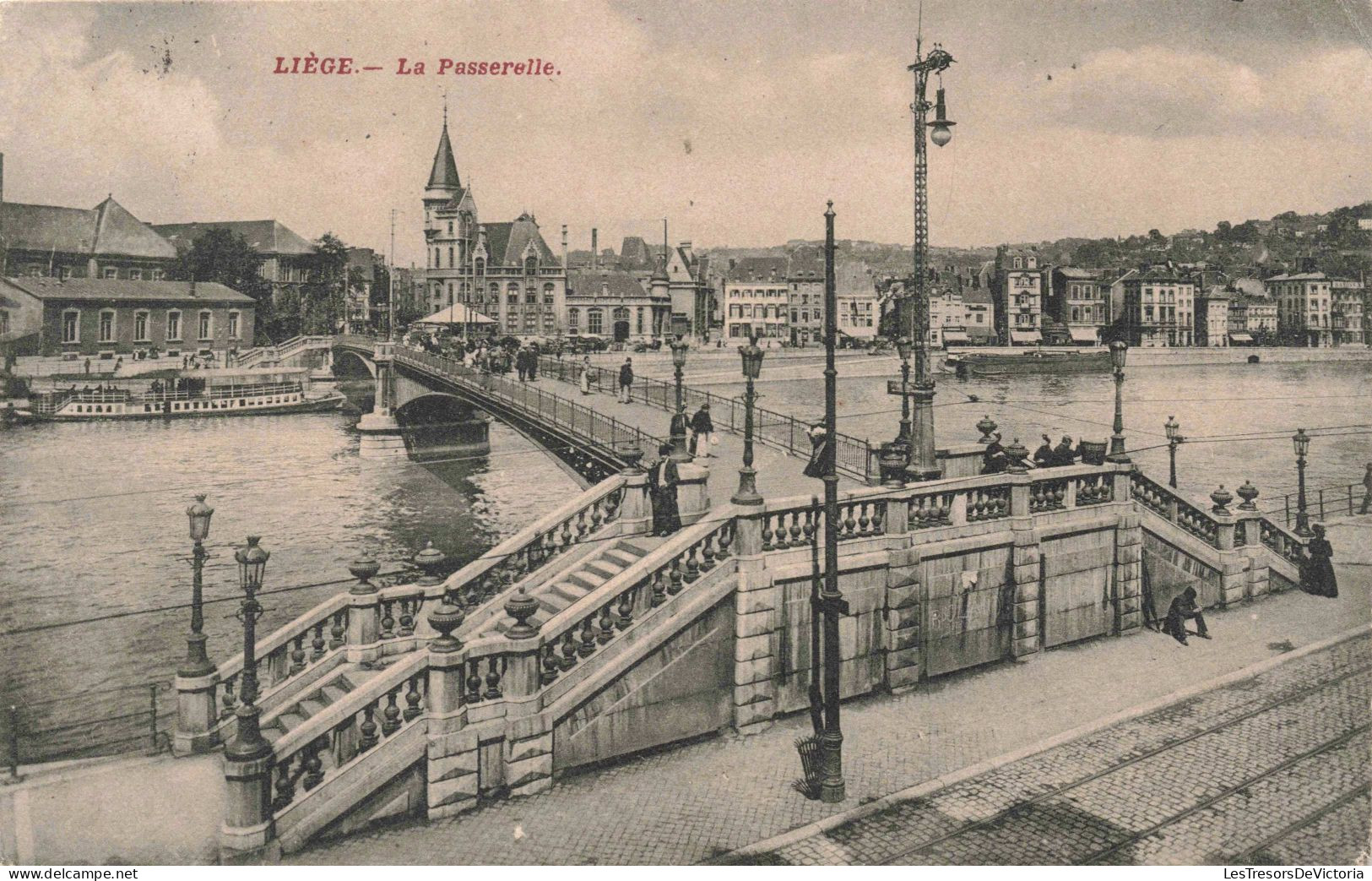 BELGIQUE - Liège - La Passerelle - Colorisé - Carte Postale Ancienne - Liège