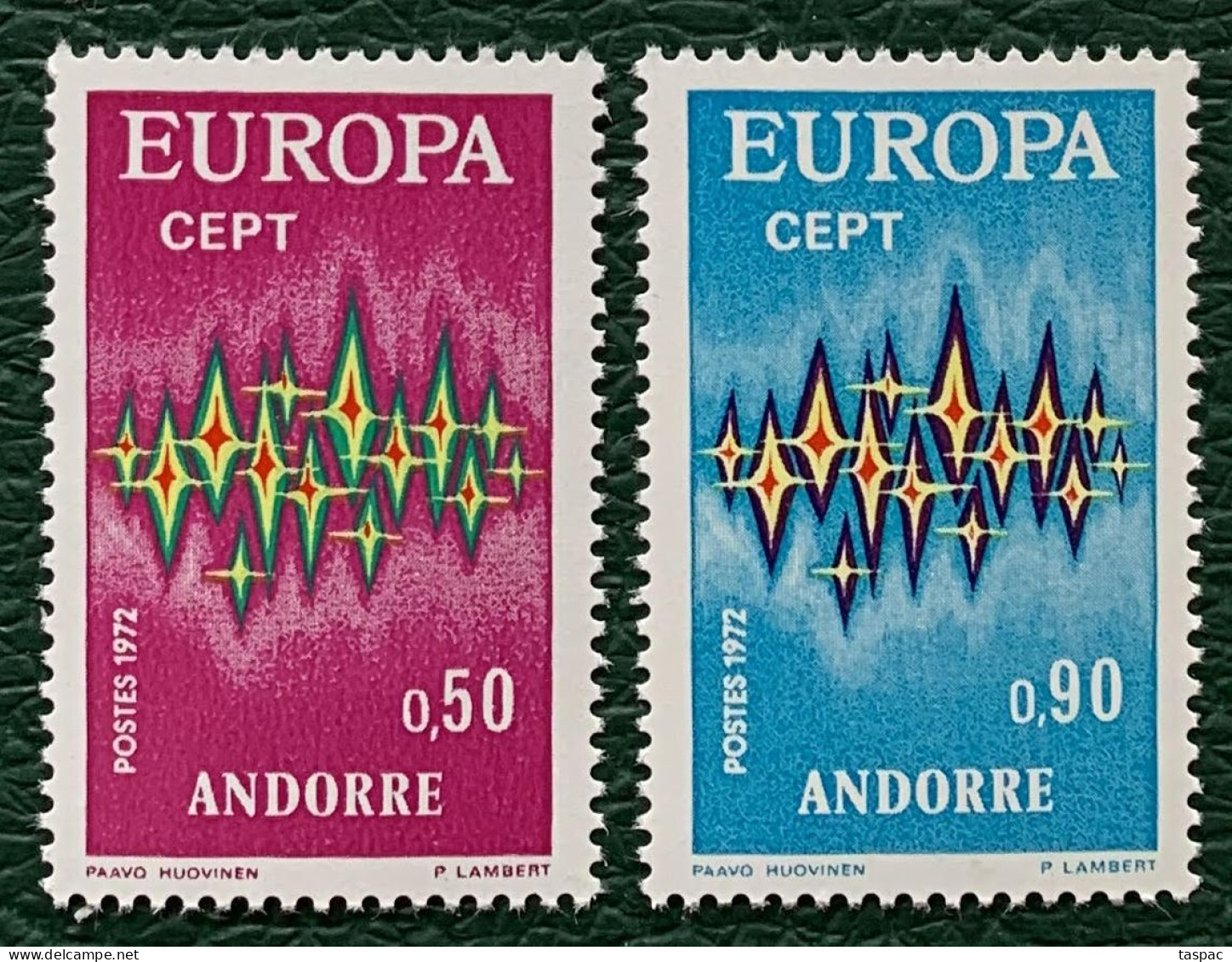 French Andorra 1972 Mi# 238-239 ** MNH - Europa / Stars - 1972