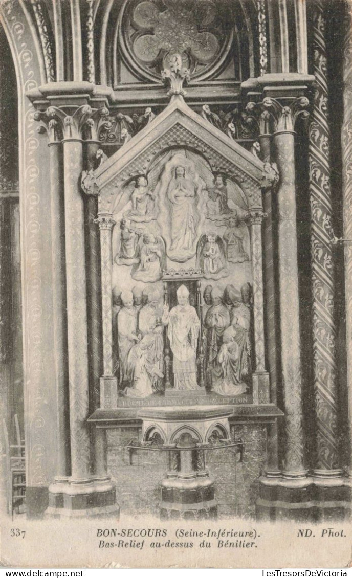 RELIGION - Christianisme - Bon Secours - Bas Relief Au Dessus Du Bénitier - Carte Postale Ancienne - Kirchen Und Klöster