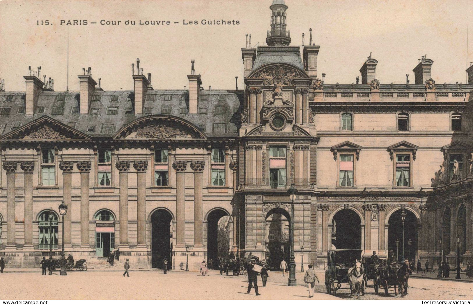 FRANCE - Paris - Cour Du Louvre - Les Guichets - Colorisé - Carte Postale Ancienne - Louvre